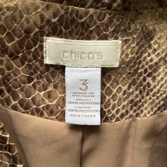 Chicos Women's Snake Print Blazer Sz Large NWT - Picture 3 of 5